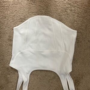 Victoria's Secret Pink White Ribbed Top